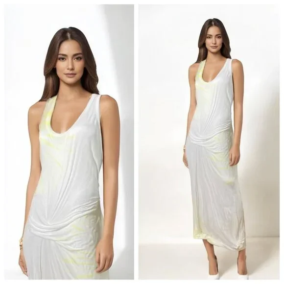 Young Fabulous & Broke Maxi Dress White Yellow, Size Large - Picture 12 of 13